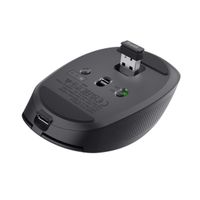 Miniatura 6 de MOUSE TRUST WIRELESS Y BLUETOOTH OZAA 24819 NEGRO RECARGABLE- SENSOR OPTICO - 6 BOTONES - 800/1600/3200DPI - RECEPTOR USB-A/USB-C