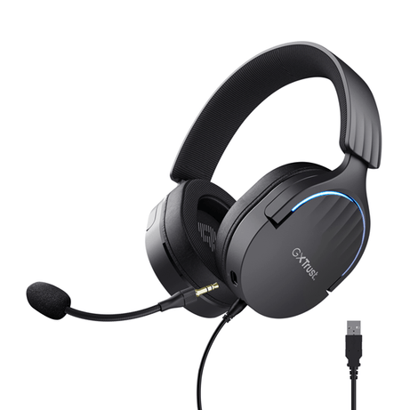 HEADSET TRUST GAMING GXT 490 NEGRO FAYZO 24900 USB 7.1 MICROFONO DESMONTABLE Y FLEXIBLE ILUMINACION RGB AURICULARES GIRATORIOS - Imagen 1 de 10 HEADSET TRUST GAMING GXT 490 NEGRO FAYZO 24900 USB 7.1 MICROFONO DESMONTABLE Y FLEXIBLE ILUMINACION RGB AURICULARES GIRATORIOS - Imagen 1 de 10