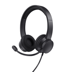 HEADSET TRUST AYDA 25089 USB ADAPTADOR USB-C MICROFONO PLEGABLE CON CANCELACION DE RUIDO DIADEMA AJU