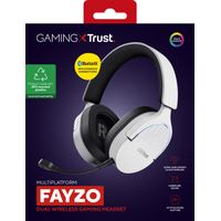 Miniatura 10 de HEADSET BLUETOOTH TRUST GAMING FAYZO GXT 491 BLANCO 25304 BT Y USB 2.4Ghz MICROFONO DESMONTABLE Y FLEXIBLE CARGA USB-C CONTROLES EN LA OREJA RGB