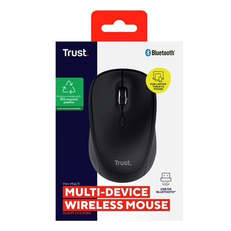 MOUSE TRUST WIRELESS Y BLUETOOTH YVI+ NEGRO 1600DPI AJUSTABLE 3 BOTONES 3 DISPOSITIVOS - Imagen 7 de 11 MOUSE TRUST WIRELESS Y BLUETOOTH YVI+ NEGRO 1600DPI AJUSTABLE 3 BOTONES 3 DISPOSITIVOS - Imagen 7 de 11