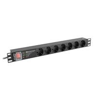 Miniatura 3 de REGLETA LANBERG 1U 16A 7X SCHUKO RACK 19" 2M NEGRO