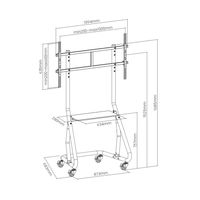 Miniatura 12 de SOPORTE DE SUELO CON RUEDAS EQUIP PARA PANTALLA DE 60" - 105" HEAVY-DUTY FIJO MAX. VESA 1000x600 HAS