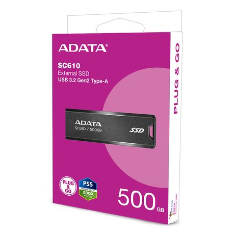 ADATA SC610 SSD Externo 500GB USB 3.2 Gen2 Negro - Imagen 9 de 9 ADATA SC610 SSD Externo 500GB USB 3.2 Gen2 Negro - Imagen 9 de 9