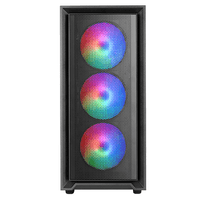 Miniatura 1 de CAJA ATX SEMITORRE GAMING MARS GAMING MCAIR FRONTAL NEGRO DE MALLA 4x120mm RAINBOW