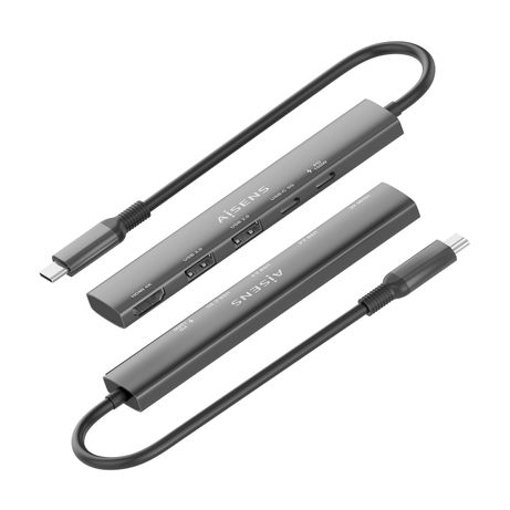 AISENS USB C Dock 5 en 1 USB C A 1x HDMI 2x USB A 1x USB C 1x USB C PD Gris 15cm - Imagen 4 de 9 AISENS USB C Dock 5 en 1 USB C A 1x HDMI 2x USB A 1x USB C 1x USB C PD Gris 15cm - Imagen 4 de 9