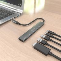 Miniatura 6 de AISENS USB C Dock 5 en 1  USB C A  1x HDMI 2x USB A  1x USB C  1x USB C PD  Gris  15cm