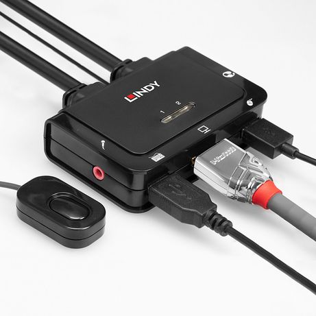 LINDY 2 PORT HDMI 10.2G, USB 2.0 & AUDIO KVM SWITCH (42340) - Imagen 2 de 6 LINDY 2 PORT HDMI 10.2G, USB 2.0 & AUDIO KVM SWITCH (42340) - Imagen 2 de 6