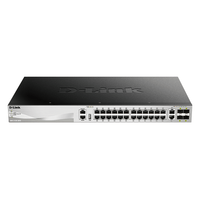 Miniatura 1 de SWITCH GESTIONABLE L3 D-LINK STACKABLE DGS-3130-30TS/E 24P GIGA + 2P 10G + 4P 10G SFP+