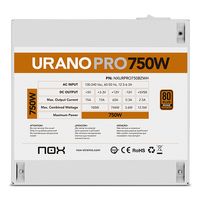 Miniatura 9 de Fuente Alimentación 750W NOX Urano PRO White 750W Bronze 80 PLUS Bronze  Blanco