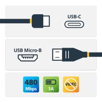 Miniatura 3 de StarTech com Cable Adaptador de 50cm USB C a Micro USB B   USB 2 0 macho a macho   negro