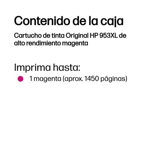 CARTUCHO HP MAGENTA 953XL F6U17AE#301 - Imagen 4 de 13 CARTUCHO HP MAGENTA 953XL F6U17AE#301 - Imagen 4 de 13