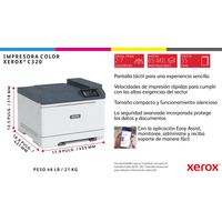 Miniatura 6 de XEROX  Xerox C320 A4 33 ppm Impresora inalámbrica a doble cara PS3 PCL5e/6 2 bandejas Total 251 hojas  Laser Wifi Dúplex Color