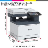 Miniatura 13 de XEROX VersaLink  VersaLink C415 A4 40 ppm Copia/impresión/escaneado/fax a doble cara PS3 PCL5e/6 2 bandejas 251 hojas Multifunción A4  Laser Dúplex