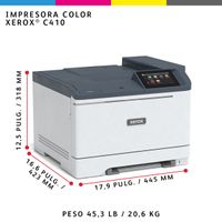 Miniatura 7 de XEROX  Xerox C410 A4 40 ppm Impresora a doble cara PS3 PCL5e/6 2 bandejas 251 hojas  Laser Dúplex Color