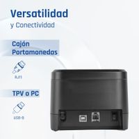 Miniatura 10 de iggual Impresora térmica TP EASY 58 USB+RJ11 negra