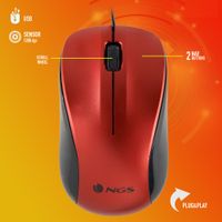 Miniatura 3 de RATON NGS CREW OPTICO 1200DPI USB NEGRO/ROJO