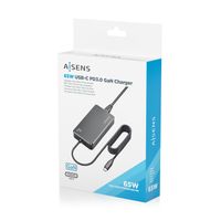 Miniatura 8 de AISENS - CARGADOR DE SOBREMESA GaN 65W PD3.0 1XUSB-C 1.8M, NEGRO
