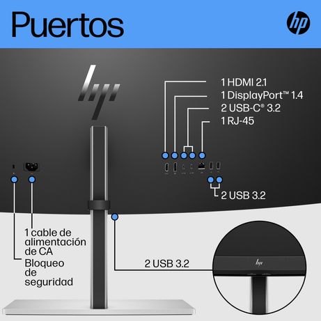 HP Monitor curvo DQHD HP E45c G5 44.5" LCD VA Dual QHD HDMI Altavoces - Imagen 9 de 15 HP Monitor curvo DQHD HP E45c G5 44.5" LCD VA Dual QHD HDMI Altavoces - Imagen 9 de 15
