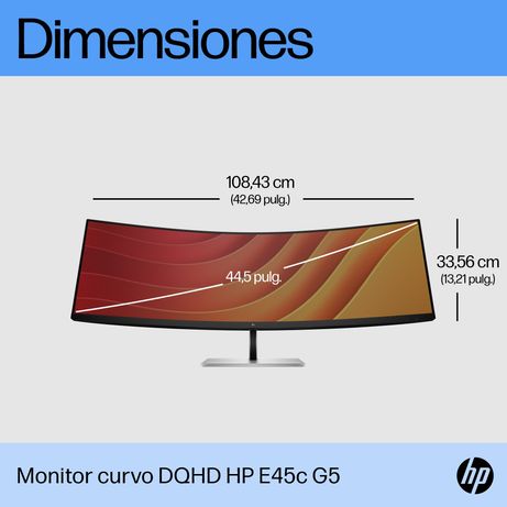 HP Monitor curvo DQHD HP E45c G5 44.5" LCD VA Dual QHD HDMI Altavoces - Imagen 11 de 15 HP Monitor curvo DQHD HP E45c G5 44.5" LCD VA Dual QHD HDMI Altavoces - Imagen 11 de 15