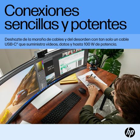 HP Monitor curvo DQHD HP E45c G5 44.5" LCD VA Dual QHD HDMI Altavoces - Imagen 13 de 15 HP Monitor curvo DQHD HP E45c G5 44.5" LCD VA Dual QHD HDMI Altavoces - Imagen 13 de 15