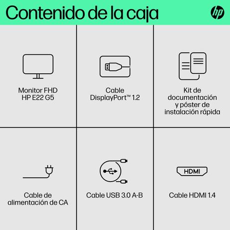 HP Monitor FHD HP E22 G5 E-Series 21.5" LCD IPS Full HD HDMI - Imagen 6 de 11 HP Monitor FHD HP E22 G5 E-Series 21.5" LCD IPS Full HD HDMI - Imagen 6 de 11
