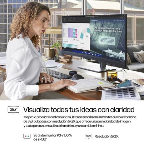 MONITOR HP Monitor 5K2K para conferencias HP serie 7 Pro de 39,7 pulgadas -740pm 39.7" IPS 5120 x 2160 HDMI Altavoces - Imagen 12 de 14 MONITOR HP Monitor 5K2K para conferencias HP serie 7 Pro de 39,7 pulgadas -740pm 39.7" IPS 5120 x 2160 HDMI Altavoces - Imagen 12 de 14