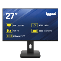Miniatura 1 de IGGUAL Monitor 27" VGA HDMI 120Hz pivotante AA MM   27" LED IPS Full HD HDMI VGA Altavoces