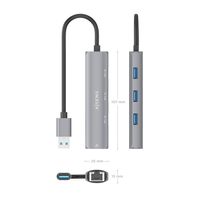 Miniatura 5 de AISENS USB3 0 Dock USB A A Ethernet Gigabit   Hub 3xUSB A  Gris  15cm