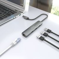 Miniatura 7 de AISENS USB3 0 Dock USB A A Ethernet Gigabit   Hub 3xUSB A  Gris  15cm