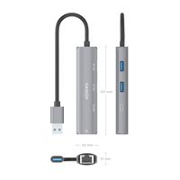 Miniatura 5 de AISENS USB3 0 Dock USB A A Ethernet Gigabit   Hub 1xUSB C 2xUSB A  Gris  15cm