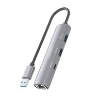 Miniatura 6 de AISENS USB3 0 Dock USB A A Ethernet Gigabit   Hub 1xUSB C 2xUSB A  Gris  15cm