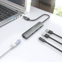 Miniatura 7 de AISENS USB3 0 Dock USB A A Ethernet Gigabit   Hub 1xUSB C 2xUSB A  Gris  15cm
