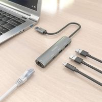 Miniatura 8 de AISENS USB3 0 Dock USB A A Ethernet Gigabit   Hub 1xUSB C 2xUSB A  Gris  15cm