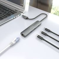 Miniatura 7 de AISENS USB3 0 Dock USB A A Ethernet Gigabit   Hub 3xUSB C  Gris  15cm