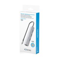 Miniatura 9 de AISENS Dock USB C A Ethernet Gigabit   Hub 3xUSB A  Gris  15cm