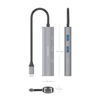 Miniatura 5 de AISENS Dock USB C A Ethernet Gigabit   Hub 1xUSB C 2xUSB A  Gris  15cm