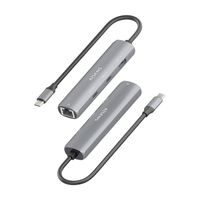 Miniatura 5 de AISENS Dock USB C A Ethernet Gigabit   Hub 2xUSB C 1xUSB A  Gris  15cm