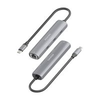 Miniatura 4 de AISENS Dock USB C A Ethernet Gigabit   Hub 3xUSB C  Gris  15cm