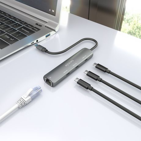 AISENS Dock USB C A Ethernet Gigabit Hub 3xUSB C Gris 15cm - Imagen 7 de 9 AISENS Dock USB C A Ethernet Gigabit Hub 3xUSB C Gris 15cm - Imagen 7 de 9