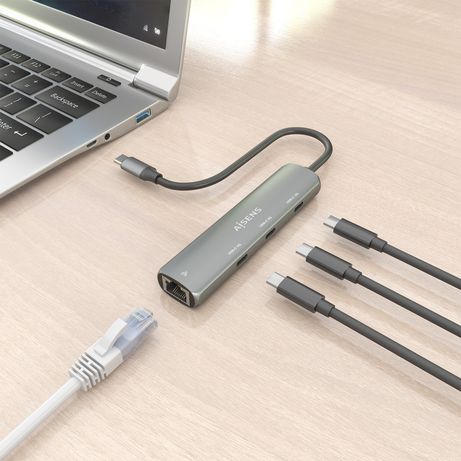 AISENS Dock USB C A Ethernet Gigabit Hub 3xUSB C Gris 15cm - Imagen 8 de 9 AISENS Dock USB C A Ethernet Gigabit Hub 3xUSB C Gris 15cm - Imagen 8 de 9