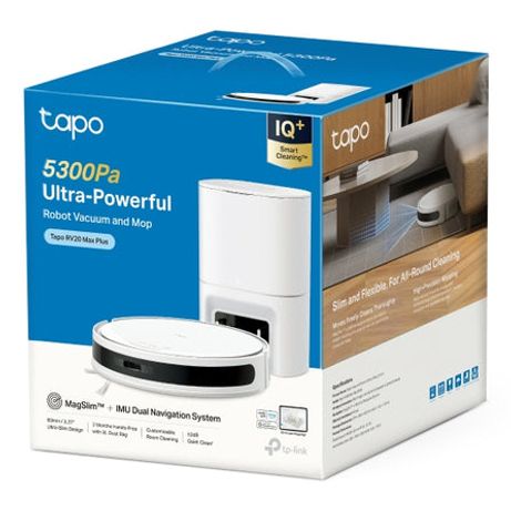 TAPO RV20 MAX PLUS WHITE ROBOT ASIPIRADOR Y FRIEGASUELOS MAGSLIM 5300PA DE SUCCION + BASE DE AUTOVACIADO COLOR BLANCO - Imagen 5 de 5 TAPO RV20 MAX PLUS WHITE ROBOT ASIPIRADOR Y FRIEGASUELOS MAGSLIM 5300PA DE SUCCION + BASE DE AUTOVACIADO COLOR BLANCO - Imagen 5 de 5