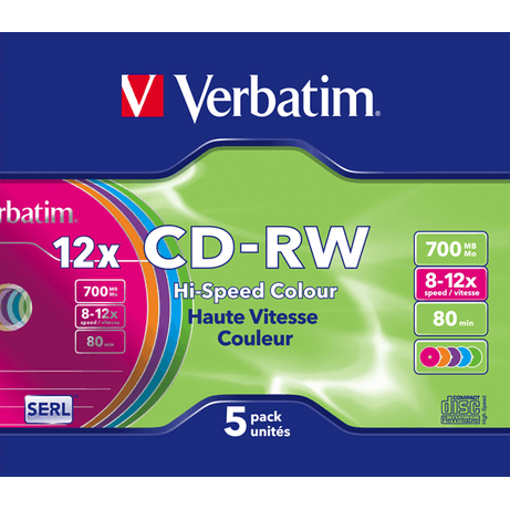 CD-RW VERBATIM: COLOR SLIM PACK 5 - Imagen 1 de 8 CD-RW VERBATIM: COLOR SLIM PACK 5 - Imagen 1 de 8