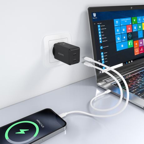 AISENS Cargador GaN 65W 2xUSB C PD3 0 QC4 0 Negro - Imagen 6 de 7 AISENS Cargador GaN 65W 2xUSB C PD3 0 QC4 0 Negro - Imagen 6 de 7