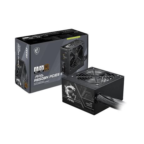Fuente Alimentación 650W MSI MAG MAG A650BN PCIE5 II 80 PLUS Bronze Non-Modular Negro - Imagen 2 de 6 Fuente Alimentación 650W MSI MAG MAG A650BN PCIE5 II 80 PLUS Bronze Non-Modular Negro - Imagen 2 de 6
