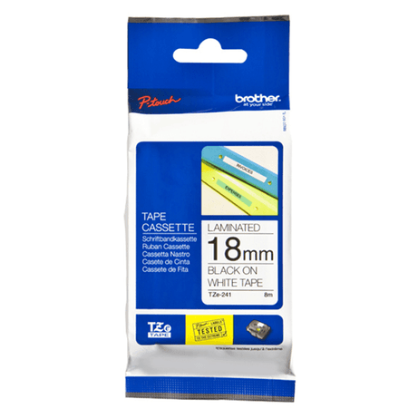 Tape/18mm black on white f P-Touch TZE - Imagen 1 de 2 Tape/18mm black on white f P-Touch TZE - Imagen 1 de 2