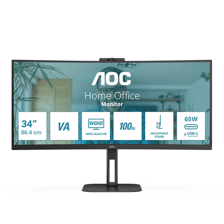 AOC CU34V5CW 34" LED VA Wide Quad HD HDMI Altavoces - Imagen 1 de 11 AOC CU34V5CW 34" LED VA Wide Quad HD HDMI Altavoces - Imagen 1 de 11