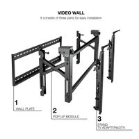 Miniatura 3 de SOPORTE DE PARED ORIENTABLE TOOQ TQVW4570T PARA PANTALLAS 45" A 70" VIDEO WALL 6 PUNTOS DE REGULACION ANTIRROBO VESA 200X200 A 600X400 NEGRO