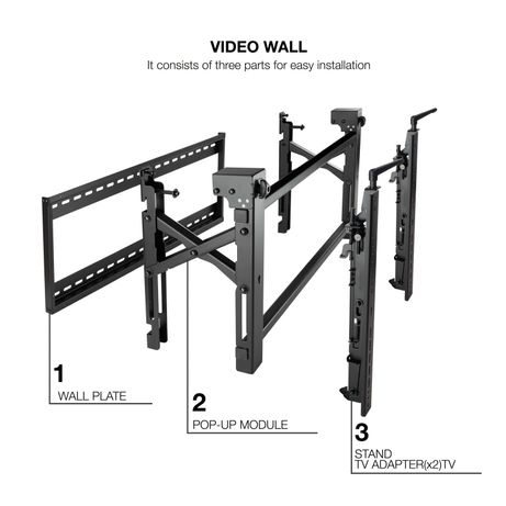 SOPORTE DE PARED ORIENTABLE TOOQ TQVW4570T PARA PANTALLAS 45" A 70" VIDEO WALL 6 PUNTOS DE REGULACION ANTIRROBO VESA 200X200 A 600X400 NEGRO - Imagen 3 de 13 SOPORTE DE PARED ORIENTABLE TOOQ TQVW4570T PARA PANTALLAS 45" A 70" VIDEO WALL 6 PUNTOS DE REGULACION ANTIRROBO VESA 200X200 A 600X400 NEGRO - Imagen 3 de 13