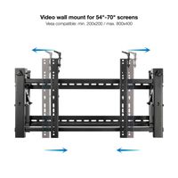 Miniatura 4 de SOPORTE DE PARED ORIENTABLE TOOQ TQVW4570T PARA PANTALLAS 45" A 70" VIDEO WALL 6 PUNTOS DE REGULACION ANTIRROBO VESA 200X200 A 600X400 NEGRO
